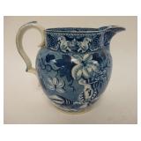 1087	HISTORICAL BLUE STAFFORDSHIRE CLEWS PITCHER, 6 1/4 IN