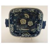 1089	HISTORICAL BLUE STAFFORDSHIRE BOWL, DOUBLE HANDLED, 12 IN X 9 1/2 IN