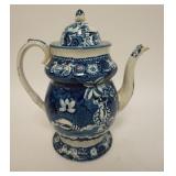 1090	HISTORICAL BLUE STAFFORDSHIRE TEAPOT, 11 IN HIGH