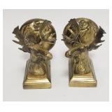 1099	PAIR OF SARSAPARILLA MOOSEHEAD BOOKENDS. DATED 1995 7 3/4 IN H 