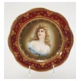 1105	BAVARIAN PORTRAIT PLATE Z S COMPANY ROYAL VIENNA *FELICITIA* 9 5/8 IN 