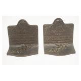 1110	PAIR OF HEAVE CAST IRON HIAWATHA BOOKENDS. 5 7/8 IN W 