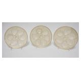 1113	3 ROYAL WORCESTER OYSTER PLATES W/ GOLD TRIM. 8 1/2 IN 