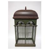 1138	ANTIQUE VICTORIAN BIRD CAGE WITH GALVINIZED METAL TOP AND DOUBLE DOORS, 33 1/2 IN HIGH X 18 IN 