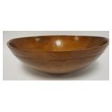 1141	LARGE ANTIQUE PRIMITIVE WOOD BOWL, 21 1/2 IN X 7 IN HIGH