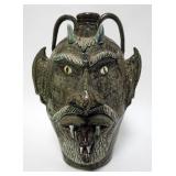 1161	ALBERT HODGE GROTESQUE FACE JUG,VALE N.C.,DEVIL FACE WITH SANKE COMING OUT OF HIS MOUTH, FACE H
