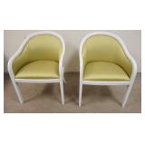 1200	PAIR OF BARREL BACK ARM CHAIRS PAINTED WHITE