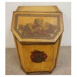 1220	PAINTED TIN TEA BIN. 16 IN W, 17 IN DEEP, 24 IN H 