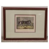 1231	ANTIQUE HORSE PRINT TITLED *LADY EVELYN, WINNER OF THE OAKS 1849* FRAMED & DOUBLE MATTED. 21 IN