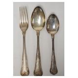 1241	3 PIECES OF COHR DANISH SILVER W/ THREE TOWER HALLMARK. 4.98 TROY OUNCES. LONGEST IS 8 1/2 IN 