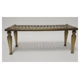 1249	HEAVY BRASS FIREPLACE TRIVET. 18 1/4 IN X 8 1/2 IN, 7 IN H