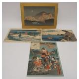 1267	4 JAPANESE WOODBLOCK PRINTS	GROUP OF 4 JAPANESE WOODBLOCK PRINTS APP. 14 1/2 IN X 9 1/2 IN 