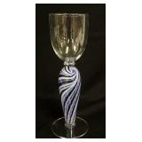 1285	LARGE BLOWN GOBLET	LARGE LIMITED EDITION SIGNED BLOWN GOBLET HAS HOLLOW BLOWN STEM W/ BLUE & WH