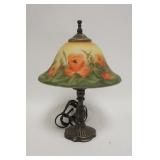1288	REVERSE PAINTED BOUDOIR LAMP	SMALL REVERSE PAINTED BOUDOIR LAMP. 14 IN H 