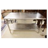 1300	STAINLESS STEEL WORK TABLE W/DRAWER, 60 IN X 30 IN X 34 IN HIGH