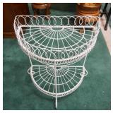1303	DEMI LUNE IRON WIRE STAND, 2 TIER, 21 IN WIDE X 27 IN HIGH