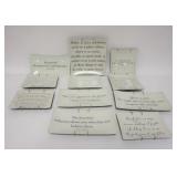 1324	11 BENS GARDEN DECOUPAGE PLAQUES W/SAYINGS, ALL HAVE HANGERS, MADE IN OYSTER BAY NY, LARGEST IS