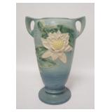 1004	ROSEVILLE WATER LILY LARGE BLUE VASE, 83-15, 15 3/4 IN HIGH