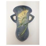 1005	ROSEVILLE FREESIA BLUE WALL POCKET, 1296-8, 8 1/2 IN HIGH