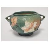 1008	ROSEVILLE MAGNOLIA SMALL POT, HAS SMALL FLAKE ON ON OF THE FLOWERS, 5 1/4 IN HIGH