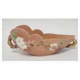 1013	ROSEVILLE APPLE BLOSSOM PINK OBLONG BOWL, 329-10, 11 1/2 IN LONG X 4 3/4 IN HIGH