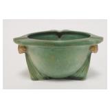 1023	ROSEVILLE GREEN PINECONE ASHTRAY, 2 5/8 IN HIGH