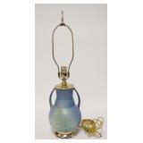 1024	ROSEVILLE WINDSOR BLUE LAMP, SCARCE COLOR, 10 1/2 IN HIGH TO TOP OF POTTERY PORTION