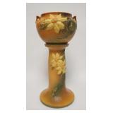 1028	ROSEVILLE CLEMATIS POT & PEDESTAL, 24 1/2 IN HIGH