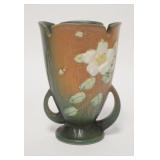 1036	ROSEVILLE WHITE ROSE GREEN VASE, 6 1/2 IN HIGH