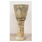 1053	WELLER WOODLANDS POT & PEDESTAL, 28 3/4 IN HIGH