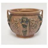 1061	ROSEVILLE FLORENTINE POT, HAS BASE CHIP & A CHIP ON ONE HANDLE, 5 1/4 IN HIGH