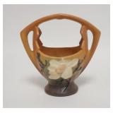 1065	ROSEVILLE BROWN MAGNOLIA BASKET, 7 1/2 IN HIGH