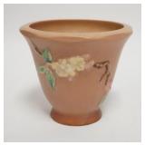 1073	ROSEVILLE APPLE BLOSSOM FLOWER POT, PINK, HAS A BASE CHIP