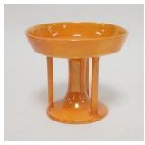 1079	WELLER ORANGE LUSTER COMPOTE, 4 3/4 IN HIGH, 5 1/4 IN DIAMETER