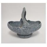 1084	ROSEVILLE MOTTLED BLUE BASKET, 9 3/4 IN WIDE X 8 3/4 IN HIGH