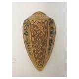 1134	ROSEVILLE FLORENTINE WALL POCKET, HAS BLUE R STAMP, 9 1/2 IN HIGH