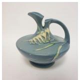 1136	ROSEVILLE FREESIA BLUE EWER, 6 3/4 IN HIGH