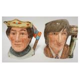 1005	2 ROYAL DALTON SHAKESPEAREAN COLLECTION LARGE TOBIES; HENRY V & ROMEO. APP. 7IN H 