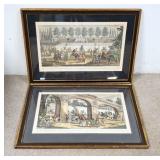 1018	PR OF HAND COLORED ENGRAVINGS OF THE VIENNA RIDING SCHOOL, PROFESSIONALLY FRAMED. 31 1/2 IN X 2
