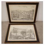 1019	PR OF EARLY CONTINENTAL PRINTS IN MATCHING FRAMES. 27 1/2 IN X 21 1/2 IN INCLUDING FRAME