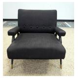 1025	MID CENTURY MODERN UPHOLSTERED ARM CHAIR WITH BUTTON BACK