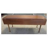 1049	SOLID CHERRY DROP LEAF HARVEST TABLE, 72 IN X 62 IN X 30 IN HIGH