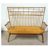 1050	OAK WINDSOR SETTE, 50 IN X 19 IN X 42 IN HIGH