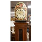 1060	TALL CASE CLOCK W/ FLORAL PAINTED FACE. APP. 83 IN X 18 1/2 H