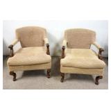 1071	PAIR OF UPHOLSTERED ARMCHAIRS 26 IN W, 29 IN H 