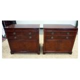 1076	PAIR OF DREXEL *NEW TRAVIS COURT COLLECTION* MAHOGANY CABINETS. 36 IN W, 19 IN DEEP, 34 IN H 
