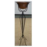 1090	TALL IRON PLANT STAND W/ COPPER POT, 53 1/2 IN H 