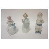 1116	3 LLADRO FIGURES; SANTA, A SNOWMAN & A WOMAN RINGING A BELL 5 IN H 