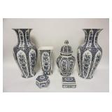 1125	GROUP OF CONTEMPORARY ITALIAN ART POTTERY. ROYAL ORLEANS ITALY CONSISTING OF COVERED JARS & VAS