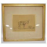 1175	ORIGINAL DRAWING BY EUGINE VERBOECKLOREN HAND SIGNED, DATED 1842, 15 3/4 IN X 12 IN INCLUDING F